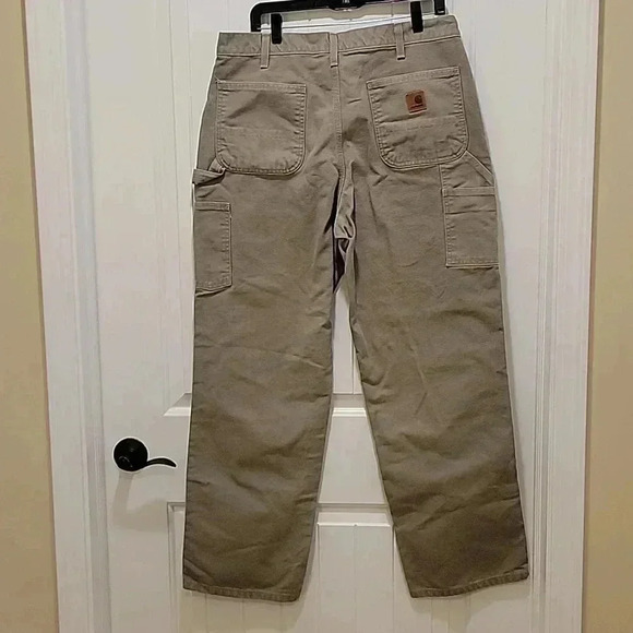 Carhartt Original Dungaree Fit Grey Carpenter Pants Size 36X32 - Picture 5 of 8
